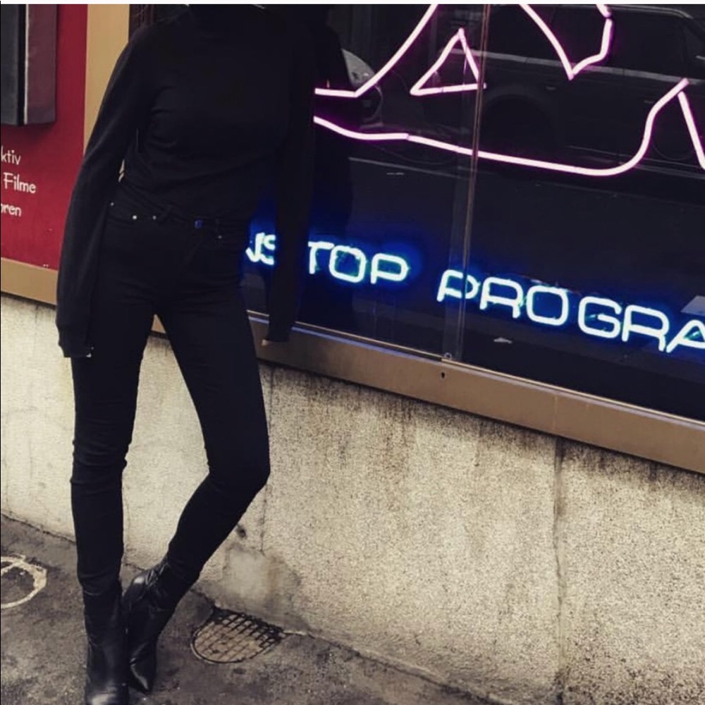 Acne high waisted black denim